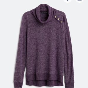 Pink Clover Heathered Purple Cowl Neck Sweater